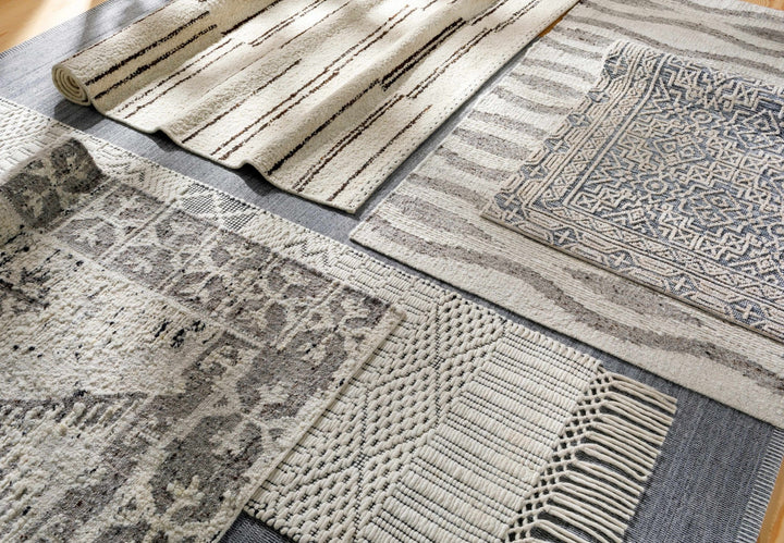 Lavalwaves Modern Style Ivory And Gray Hand Woven Wool Rug - The Rug Decor