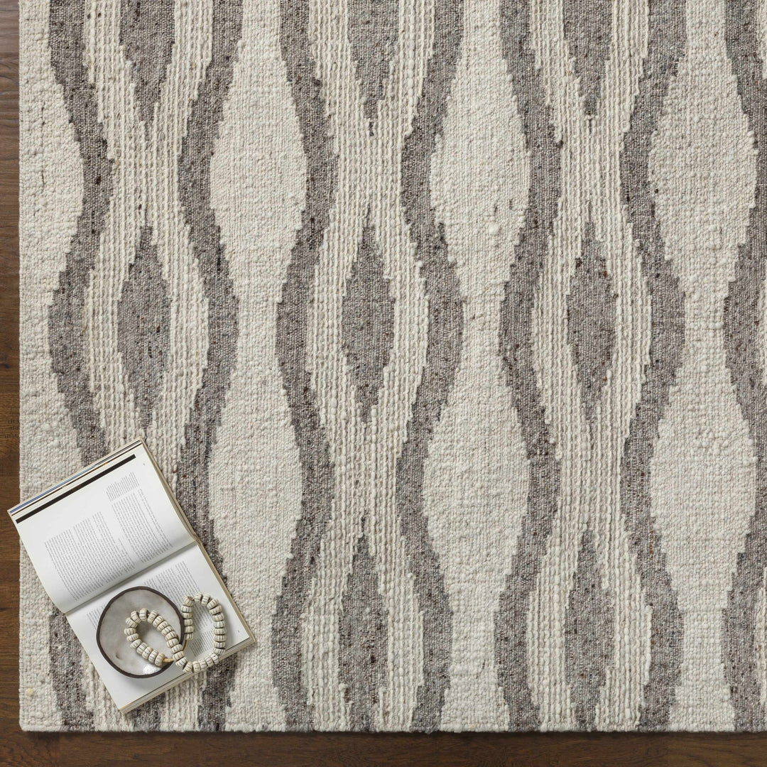Lavalwaves Modern Style Ivory And Gray Hand Woven Wool Rug - The Rug Decor