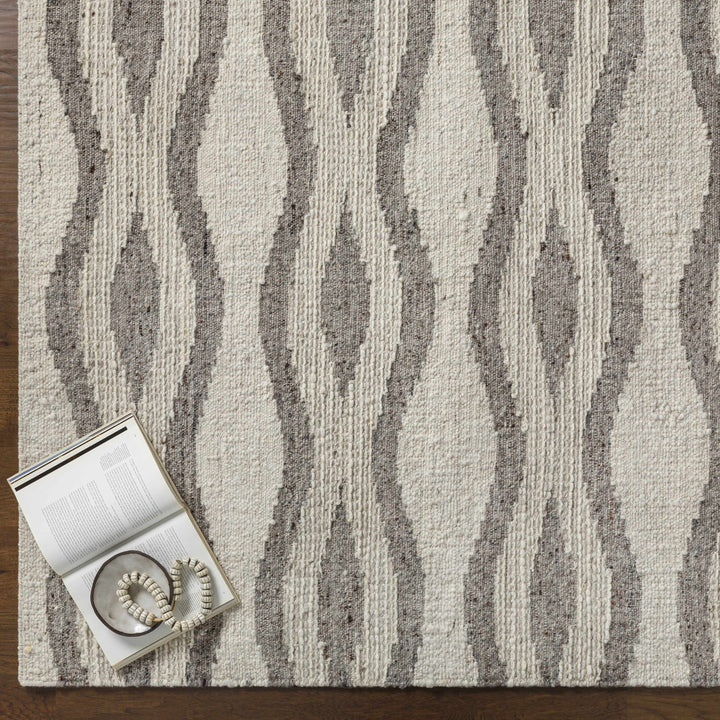Lavalwaves Modern Style Ivory And Gray Hand Woven Wool Rug - The Rug Decor