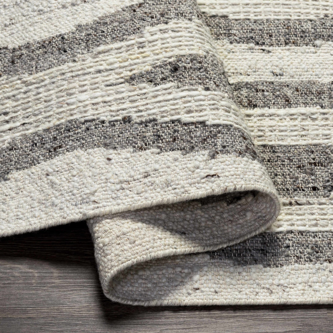 Lavalwaves Modern Style Ivory And Gray Hand Woven Wool Rug - The Rug Decor
