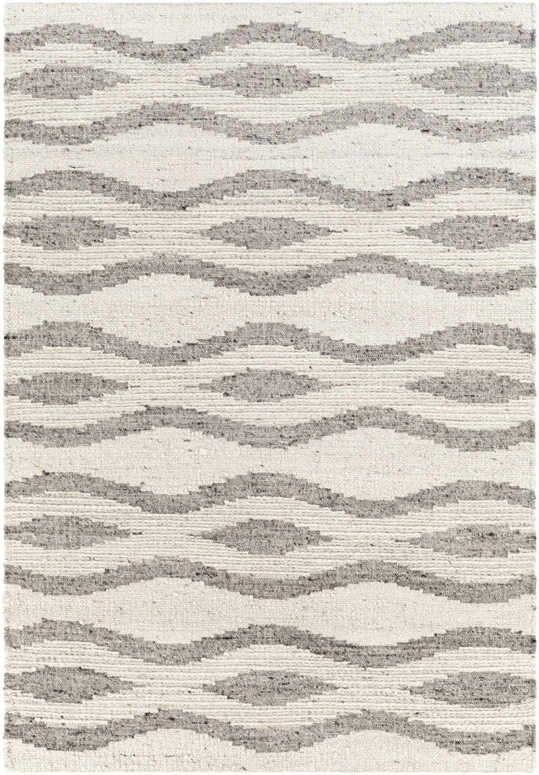 Lavalwaves Modern Style Ivory And Gray Hand Woven Wool Rug - The Rug Decor