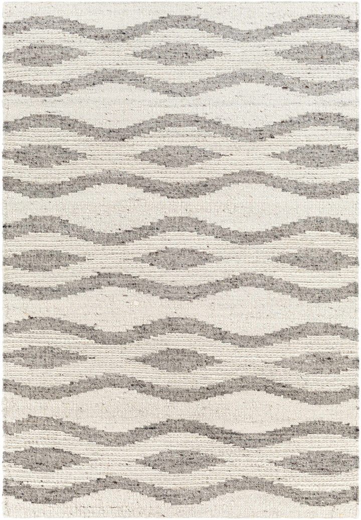 Lavalwaves Modern Style Ivory And Gray Hand Woven Wool Rug - The Rug Decor