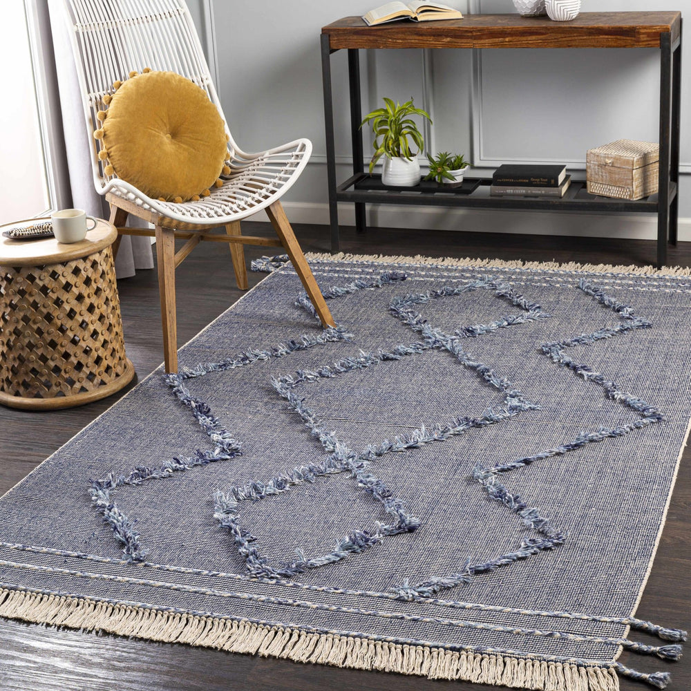 Lavington Modern Geometrical Design Blue Hand Woven Area Rug - The Rug Decor