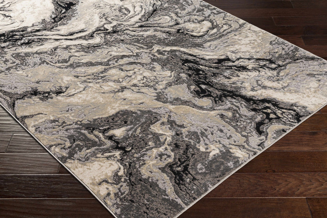 Lawigan Gray And Ivory Modern Abstract Design Area Rug - The Rug Decor