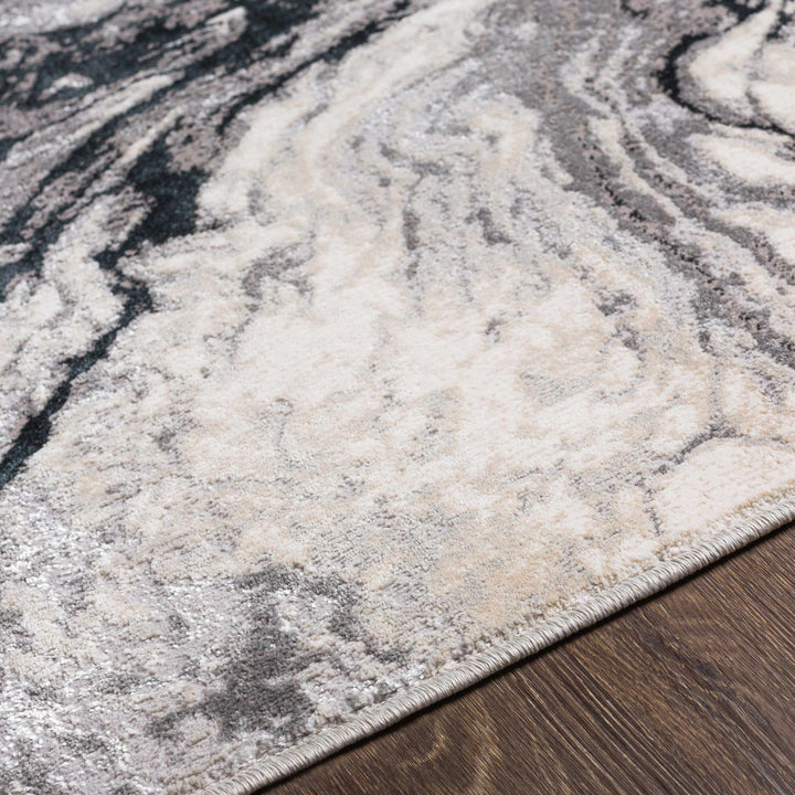 Lawigan Gray And Ivory Modern Abstract Design Area Rug - The Rug Decor