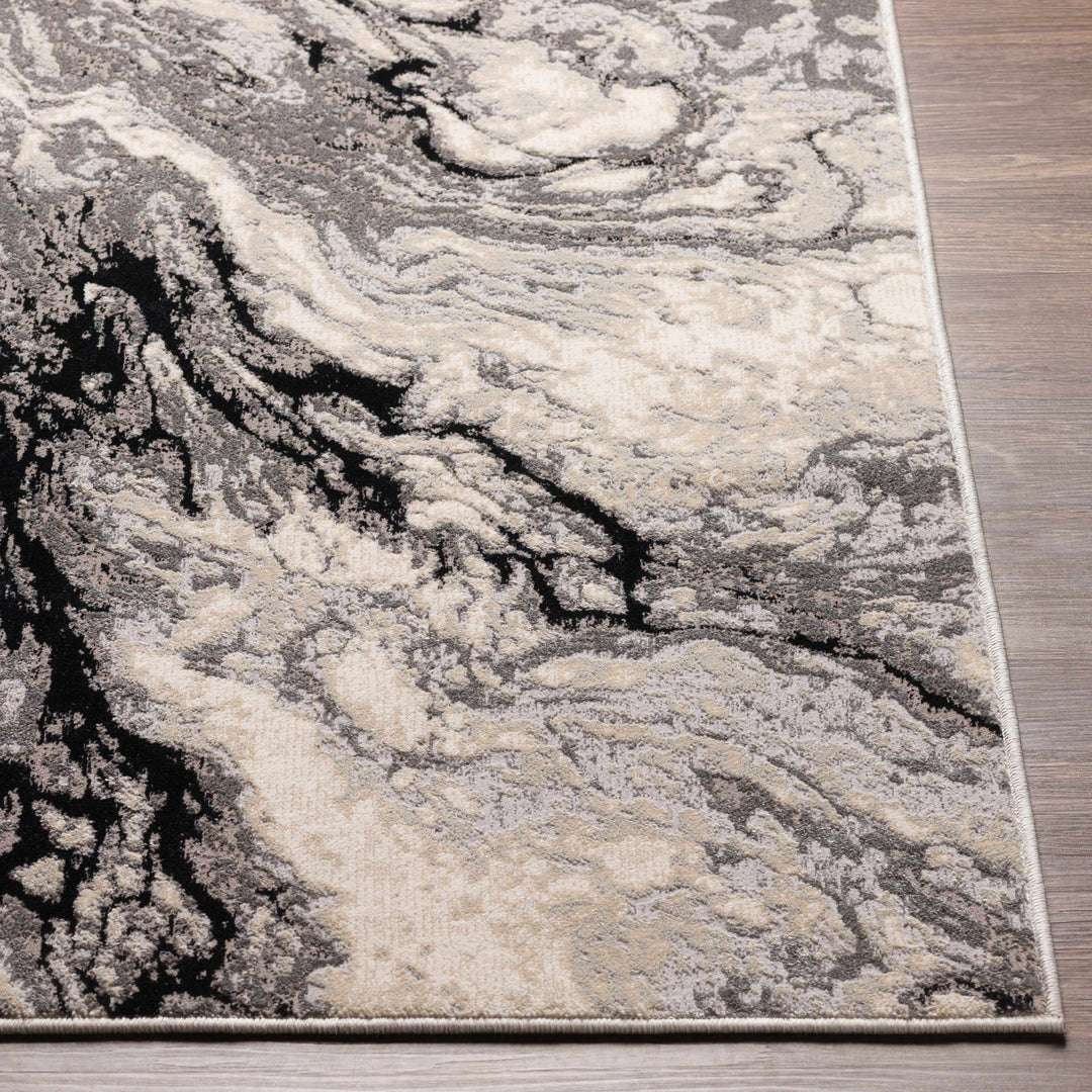 Lawigan Gray And Ivory Modern Abstract Design Area Rug - The Rug Decor