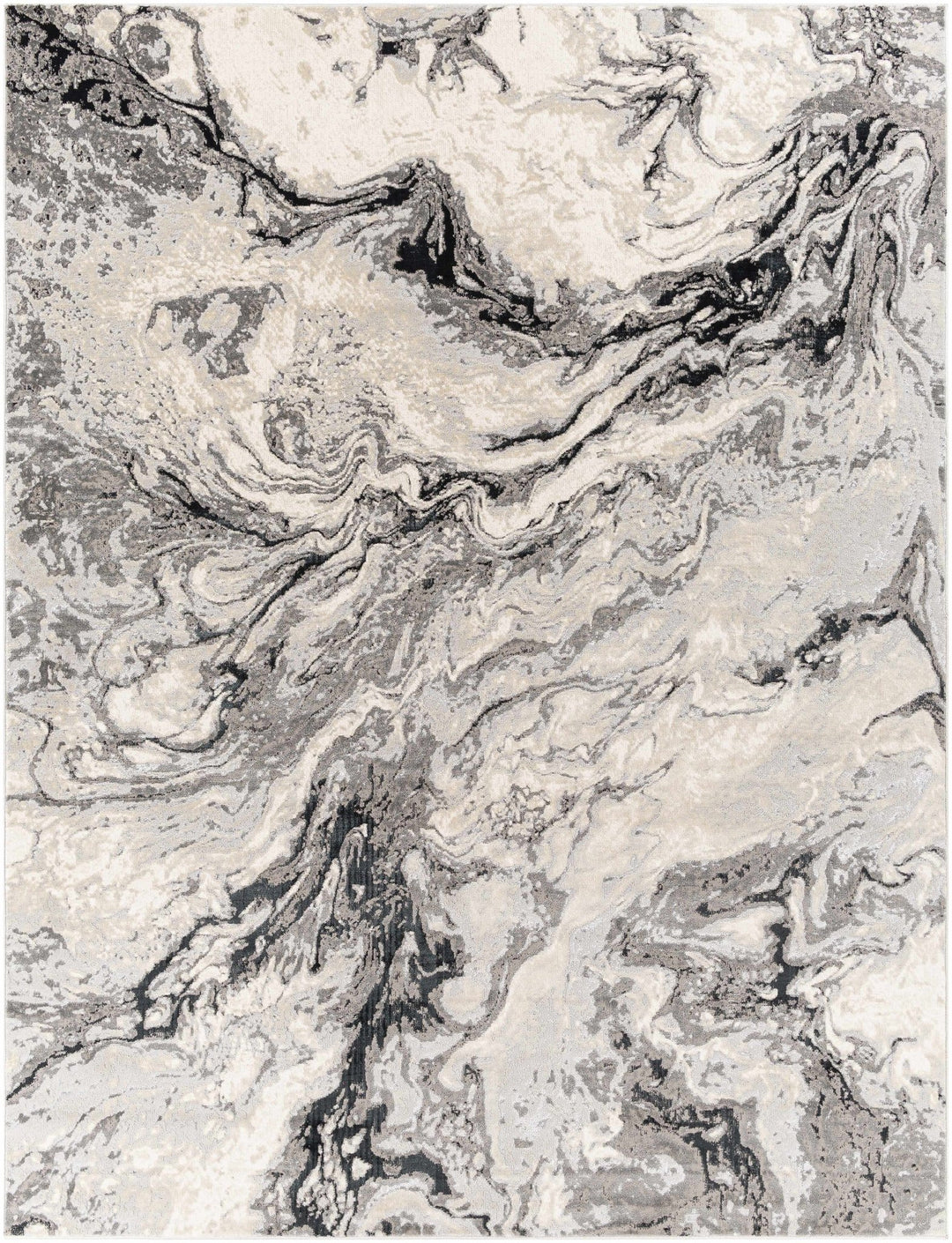 Lawigan Gray And Ivory Modern Abstract Design Area Rug - The Rug Decor