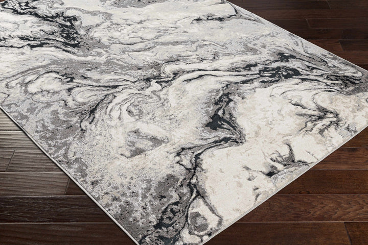 Lawigan Gray And Ivory Modern Abstract Design Area Rug - The Rug Decor