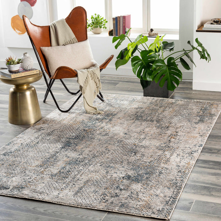 Lawnton Gray And Beige Modern Abstract Design Area Rug