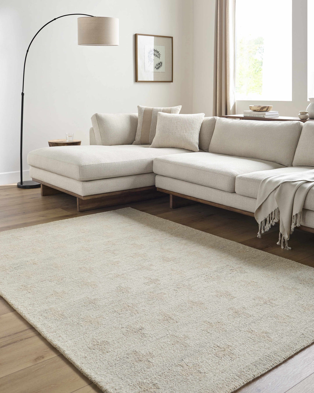 Lotta Hand Tufted Modern Style Beige Wool Area Rug
