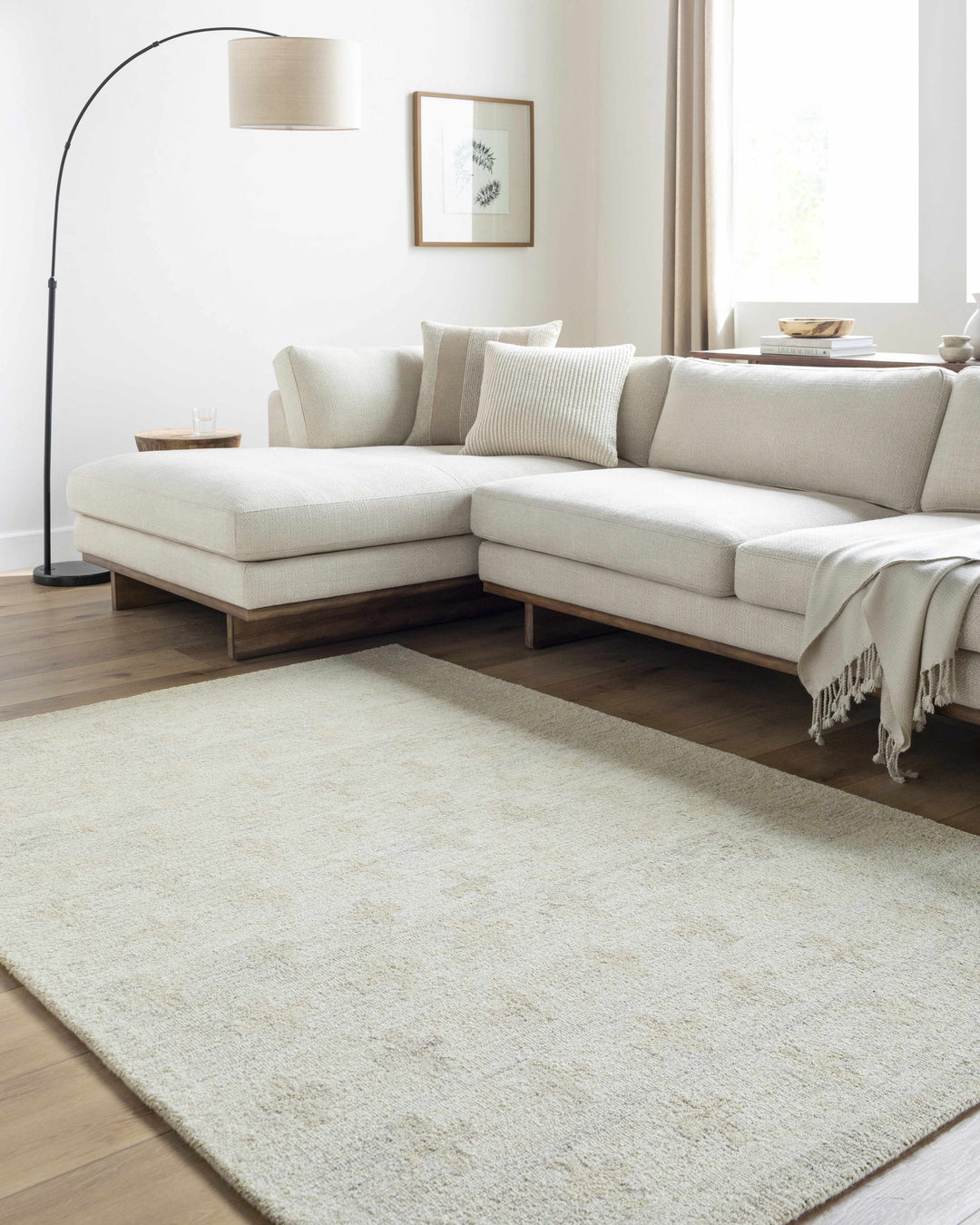 Lotta Hand Tufted Modern Style Beige Wool Area Rug