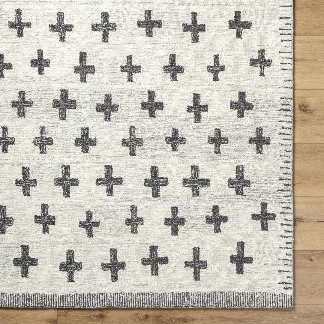 Lotta Modern Ivory And Charcoal Hand Tufted Wool Area Rug