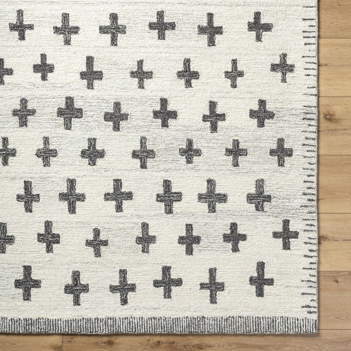 Lotta Modern Ivory And Charcoal Hand Tufted Wool Area Rug