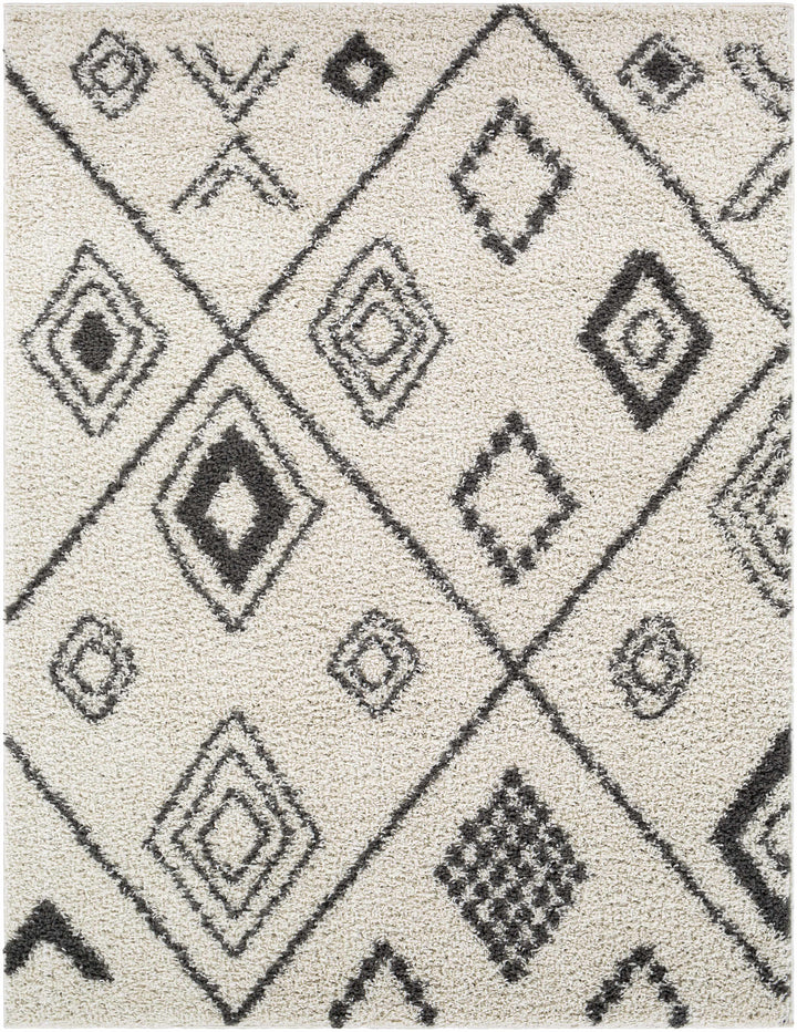 Albury Modern Geometrical Design Ivory And Charcoal Area Rug