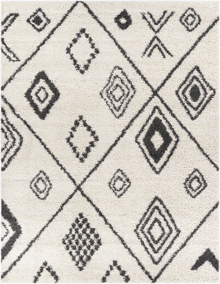 Albury Modern Geometrical Design Ivory And Charcoal Area Rug