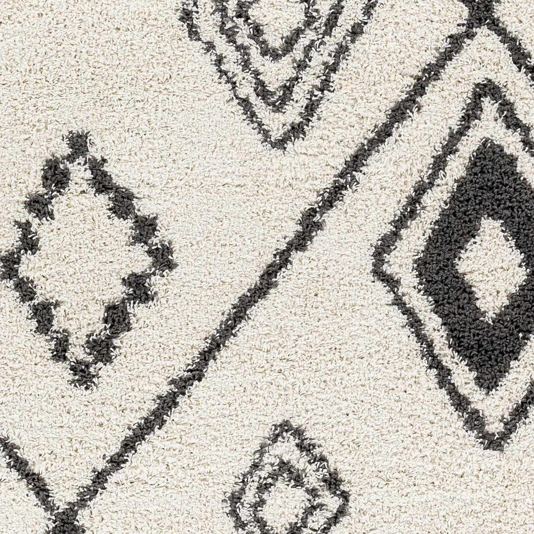 Albury Modern Geometrical Design Ivory And Charcoal Area Rug