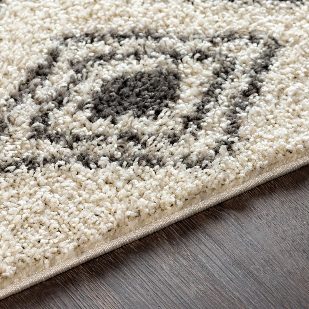 Albury Modern Geometrical Design Ivory And Charcoal Area Rug