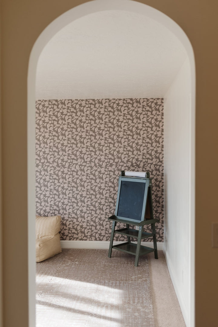 Leaf Printed Teal, Green and Pink self - adhesive Wallpaper - The Rug Decor
