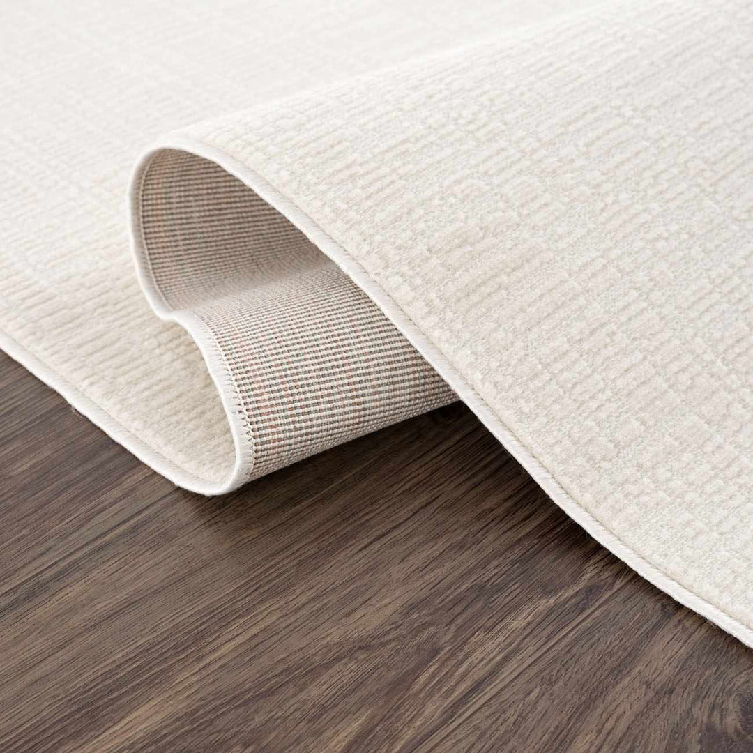 Leanna Modern Solid Design Cream Washable Area Rug - The Rug Decor