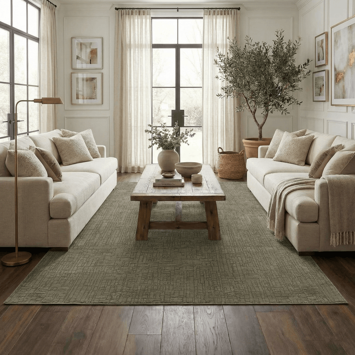 Leanna Modern Solid Design Green Washable Area Rug - The Rug Decor