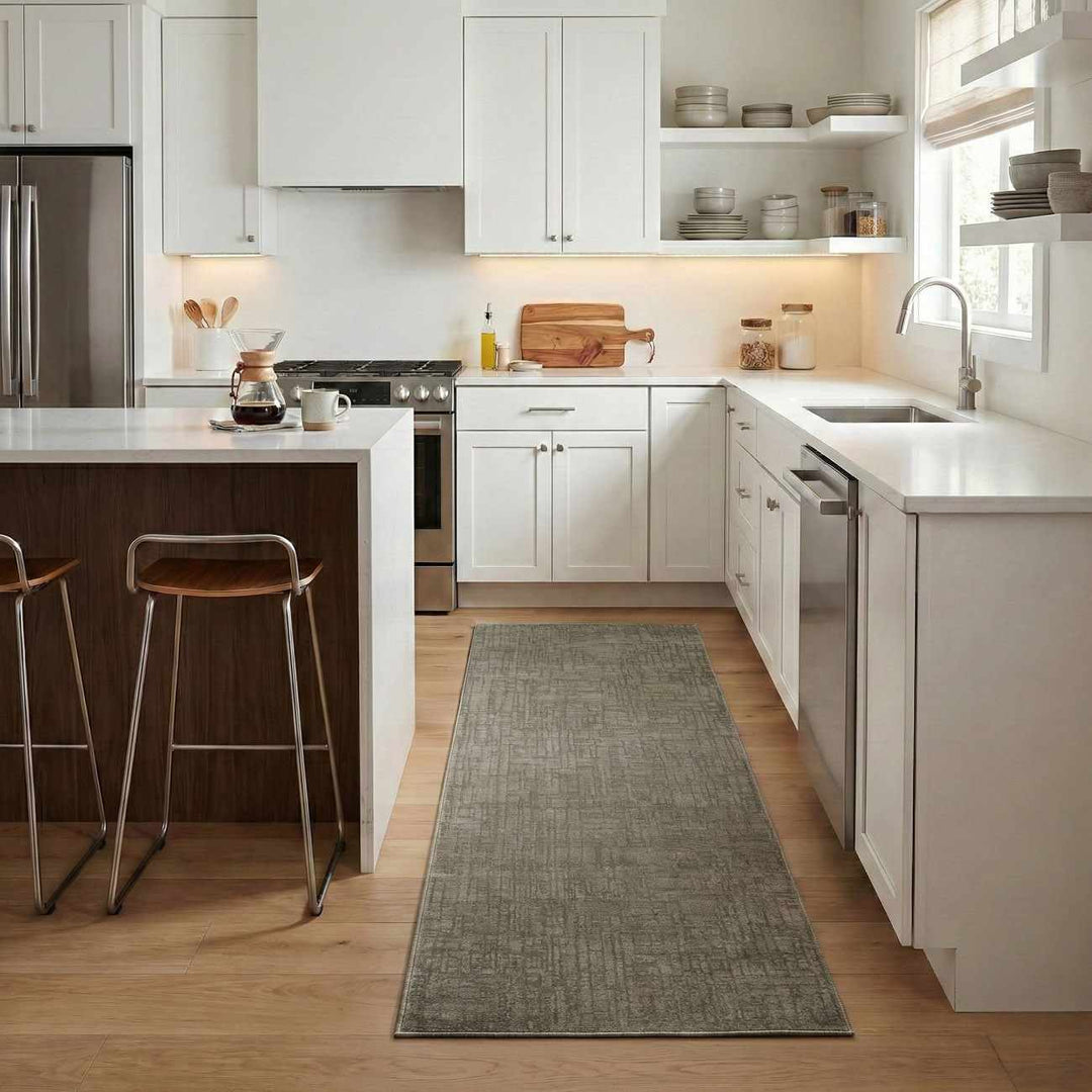 Leanna Modern Solid Design Green Washable Area Rug - The Rug Decor