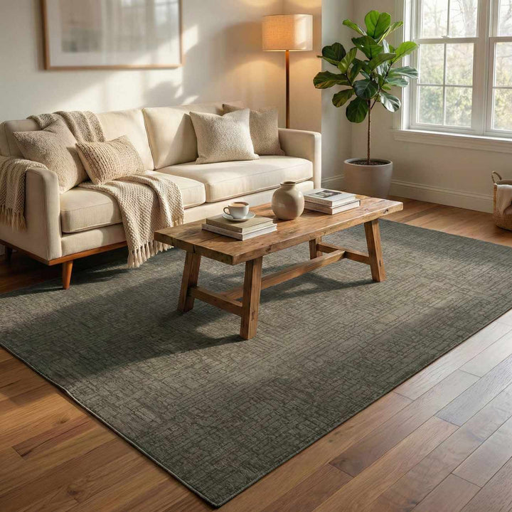 Leanna Modern Solid Design Green Washable Area Rug - The Rug Decor