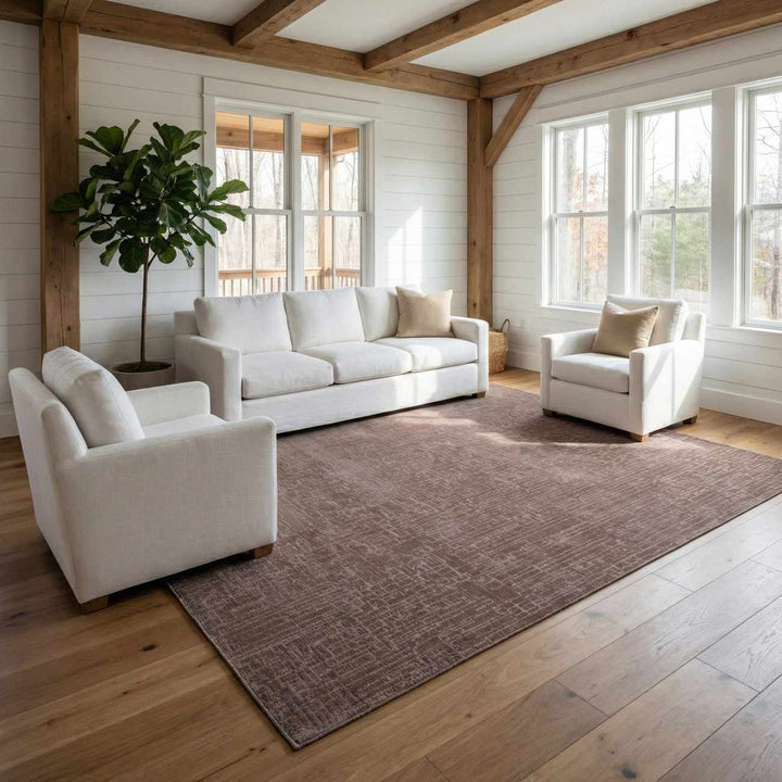 Leanna Modern Style Brown Washable Area Rug - The Rug Decor