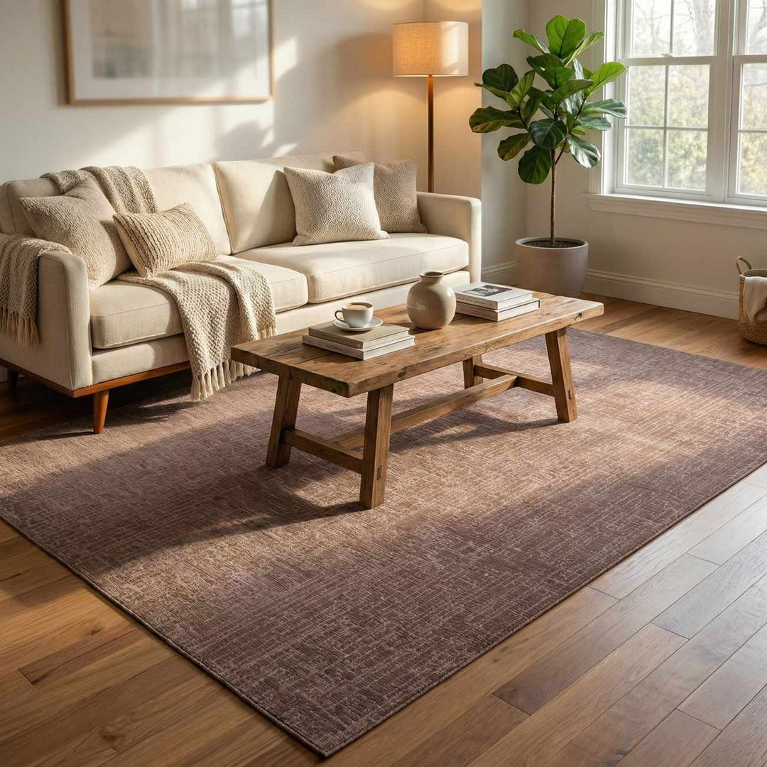 Leanna Modern Style Brown Washable Area Rug - The Rug Decor