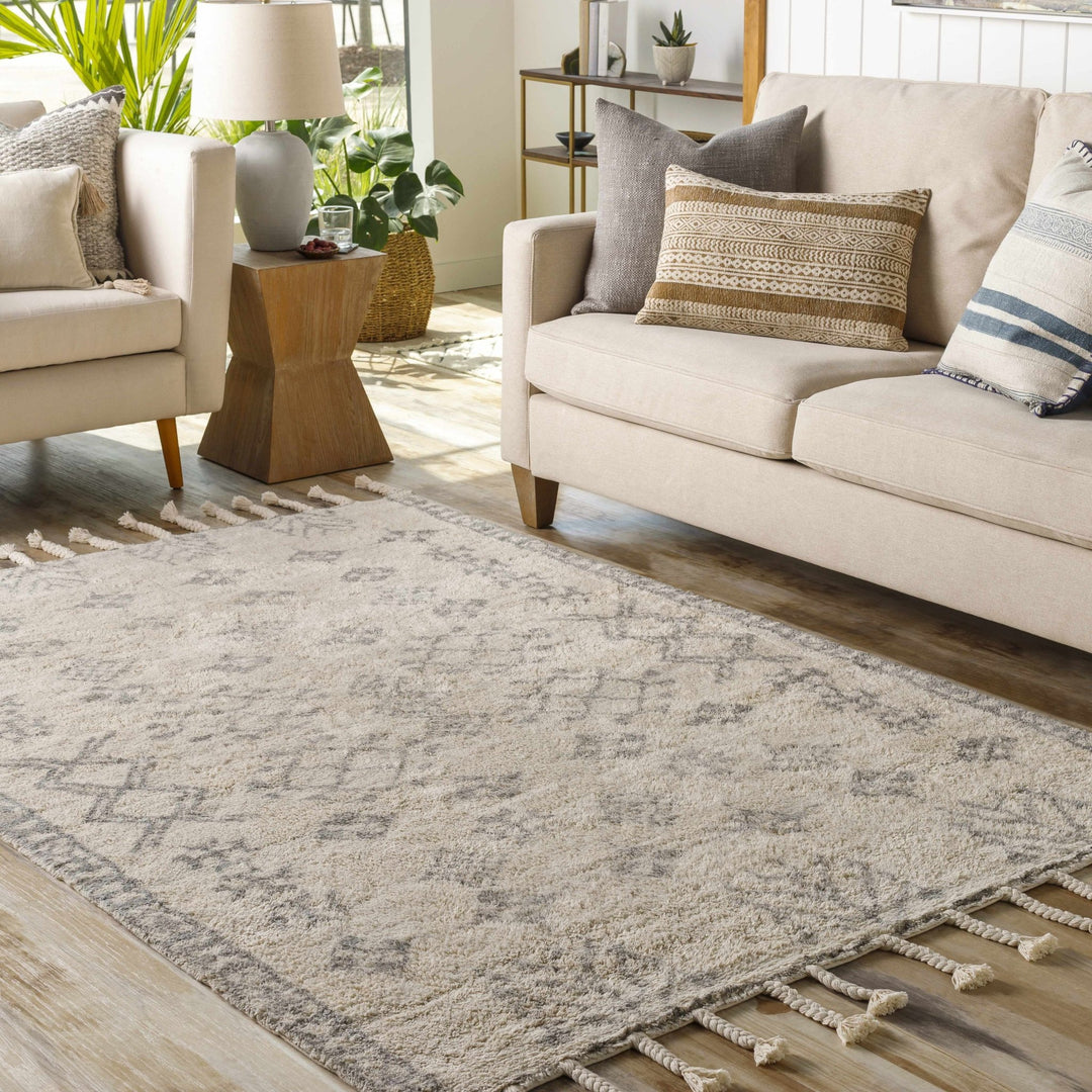 Lebeau Ivory Modern Geometrical Design Hand Woven Area Rug - The Rug Decor