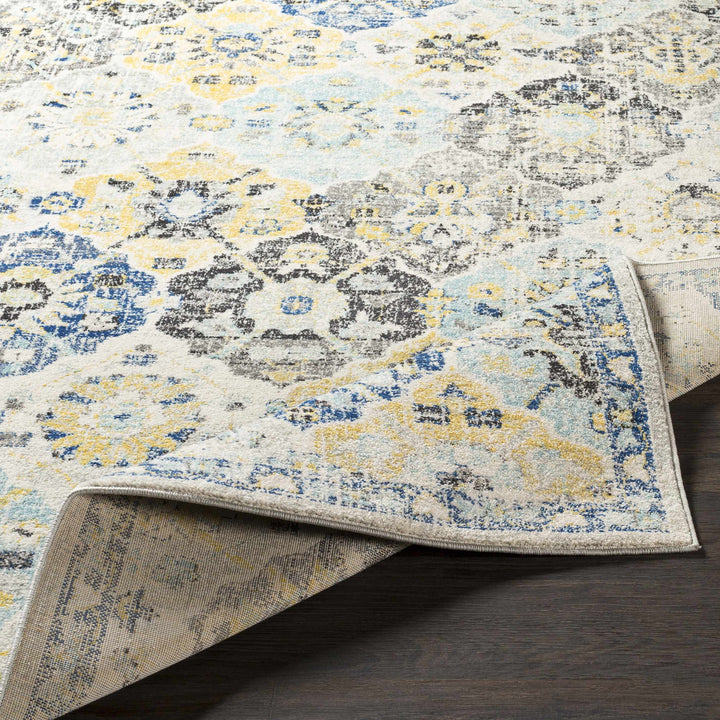 Leggett Traditional Style Ivory And Blue Area Rug