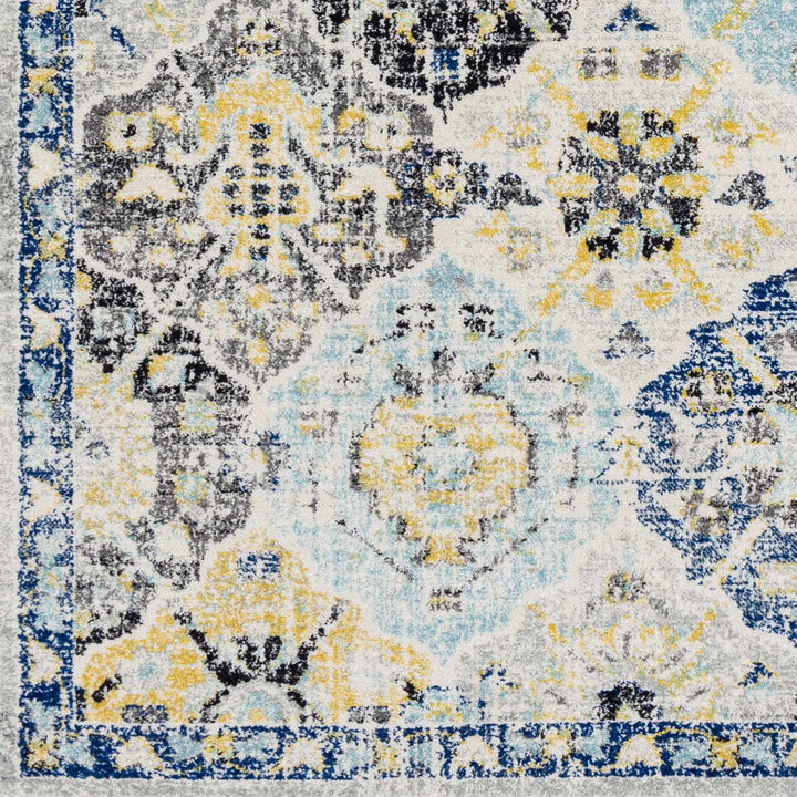 Leggett Traditional Style Ivory And Blue Area Rug