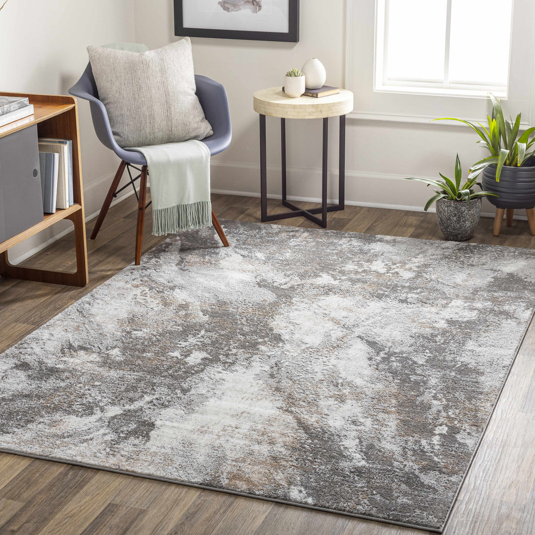 Leganes Ivory And Gray Modern Abstract Design Area Rug