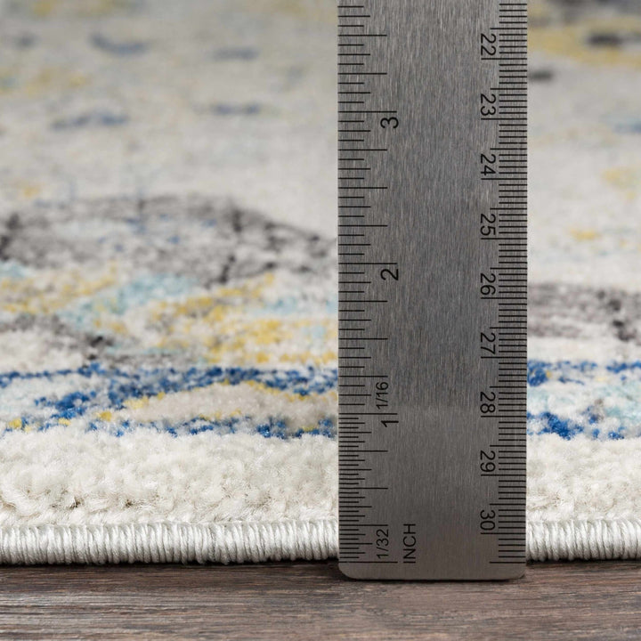 Leggett Traditional Style Ivory And Blue Area Rug - The Rug Decor