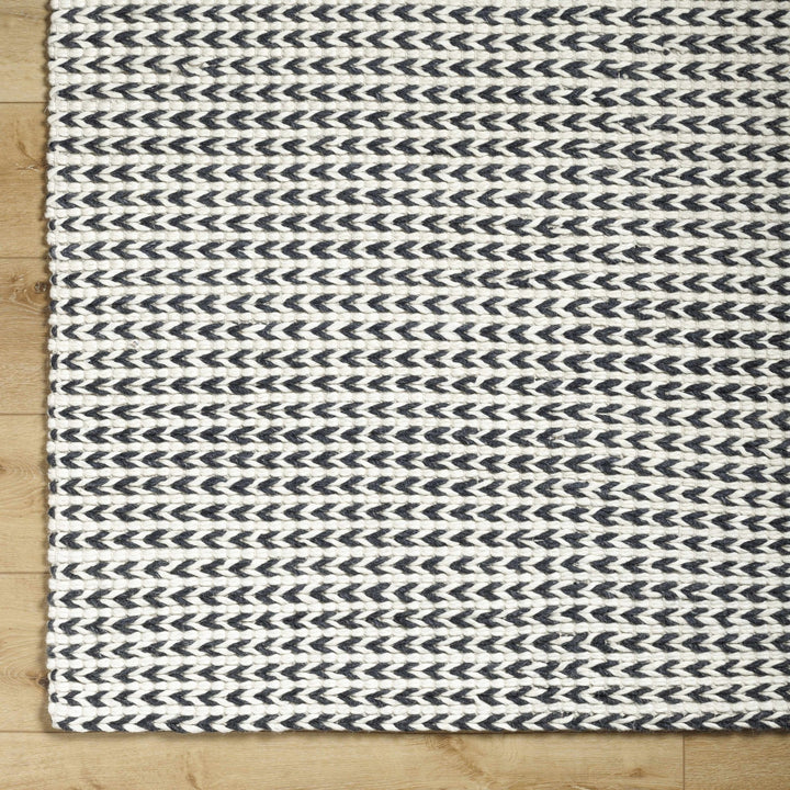 Lenci Black And White Contemporary Style Hand Woven Area Rug - The Rug Decor
