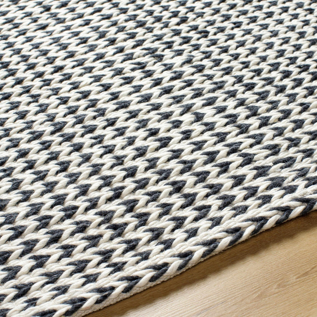 Lenci Black And White Contemporary Style Hand Woven Area Rug - The Rug Decor