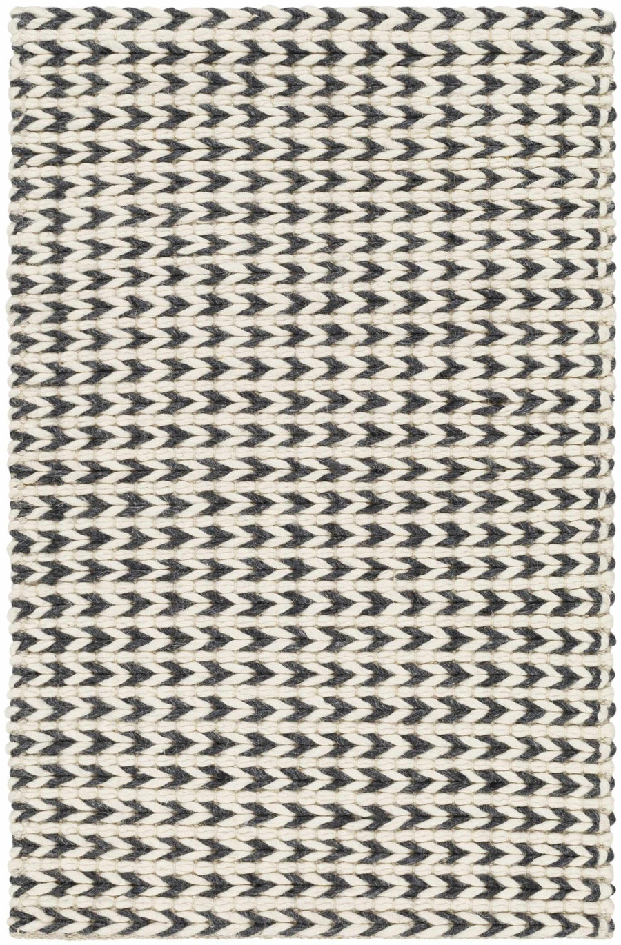 Lenci Black And White Contemporary Style Hand Woven Area Rug - The Rug Decor