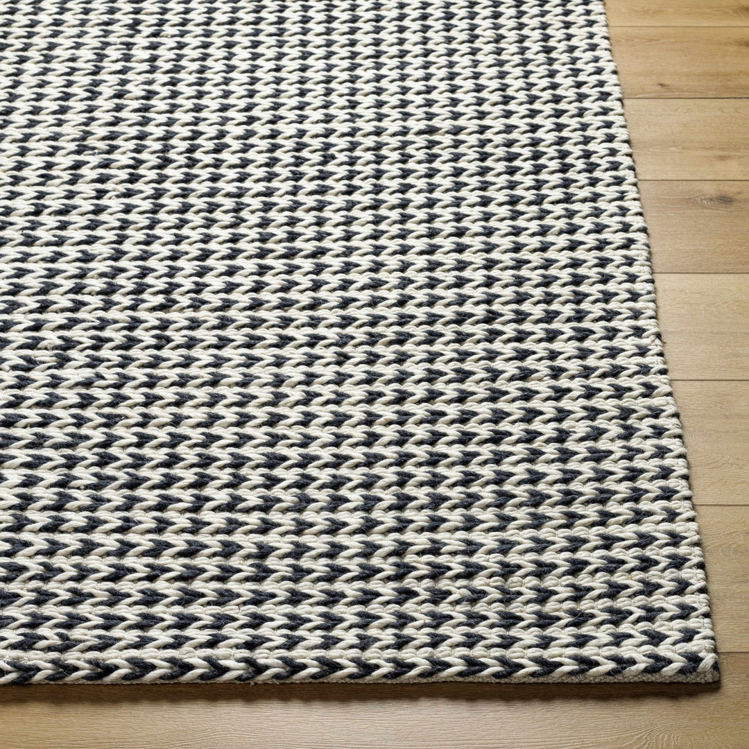 Lenci Black And White Contemporary Style Hand Woven Area Rug - The Rug Decor