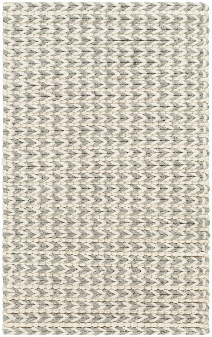 Lenci Modern Style Beige And Gray Hand Woven Wool Area Rug - The Rug Decor