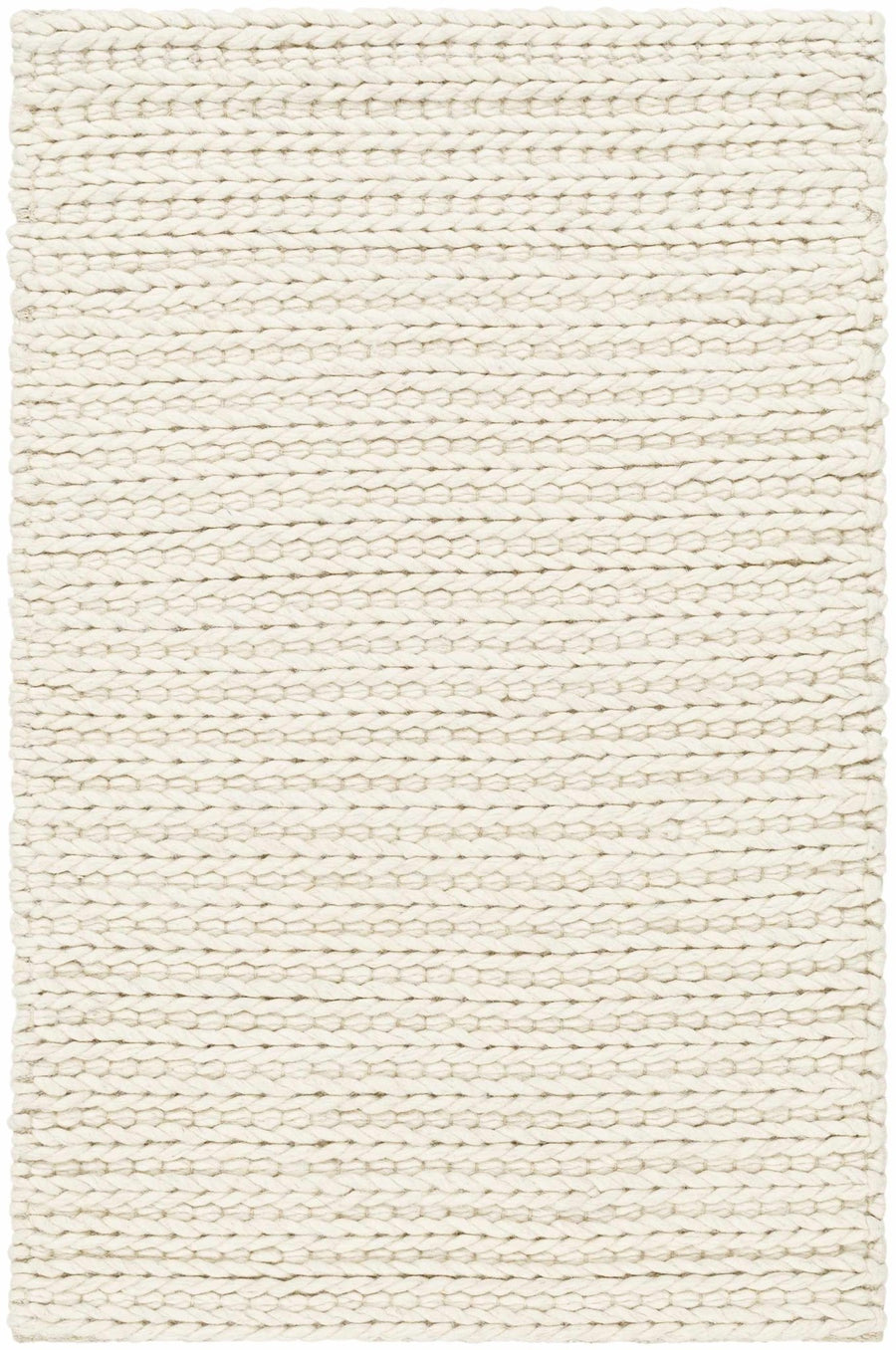 Lenci Modern Style Ivory Hand Woven Wool Area Rug - The Rug Decor