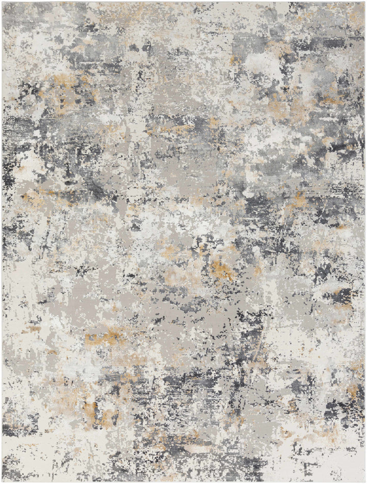 Lenzburg Modern Abstract Design Gray And Ivory Area Rug