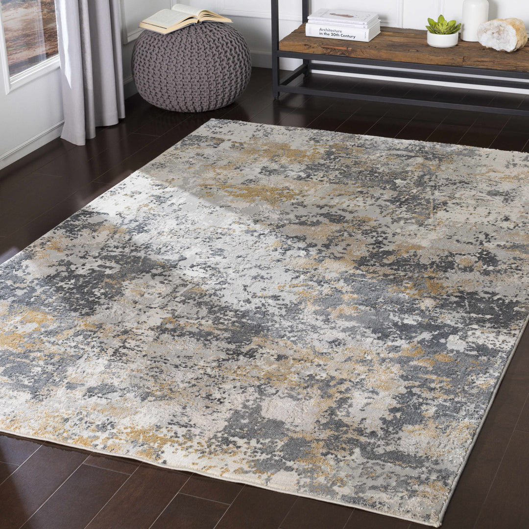 Lenzburg Modern Abstract Design Gray And Ivory Area Rug