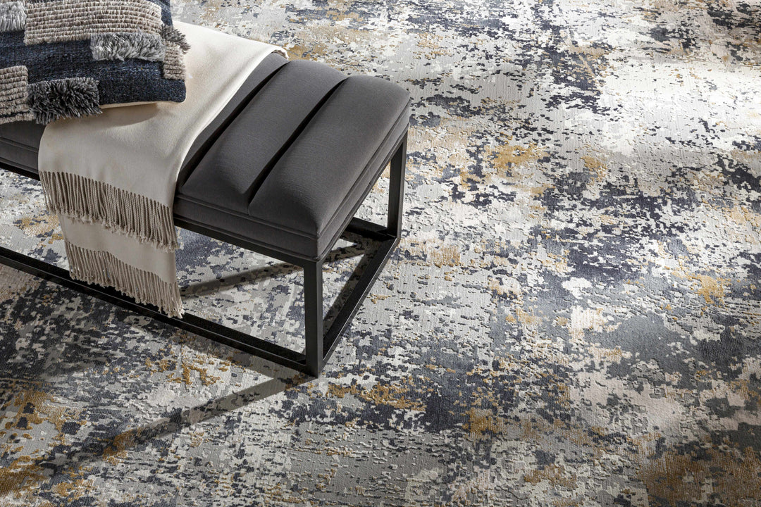 Lenzburg Modern Abstract Design Gray And Ivory Area Rug