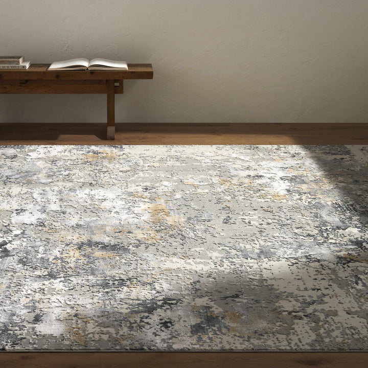 Lenzburg Modern Abstract Design Gray And Ivory Area Rug - The Rug Decor