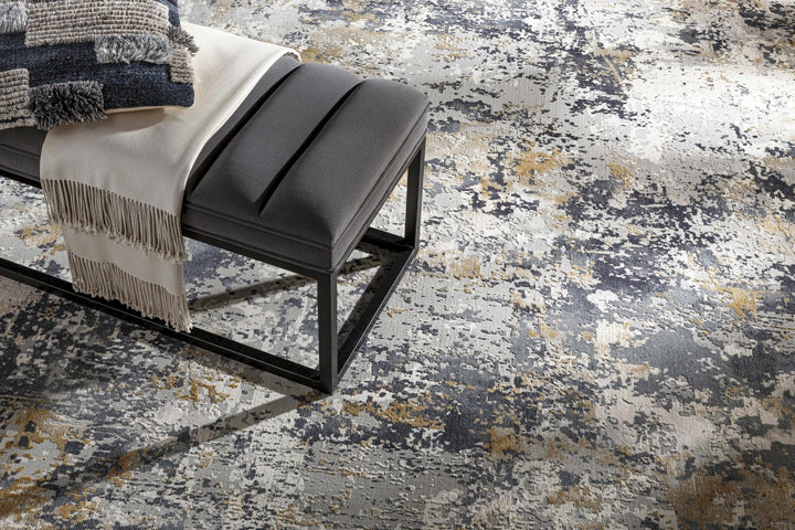 Lenzburg Modern Abstract Design Gray And Ivory Area Rug - The Rug Decor