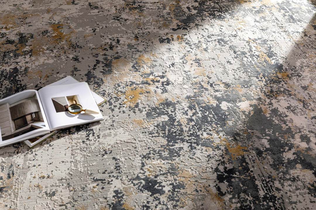 Lenzburg Modern Abstract Design Gray And Ivory Area Rug - The Rug Decor