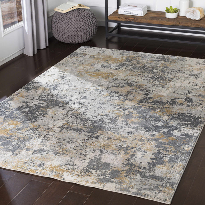 Lenzburg Modern Abstract Design Gray And Ivory Area Rug - The Rug Decor
