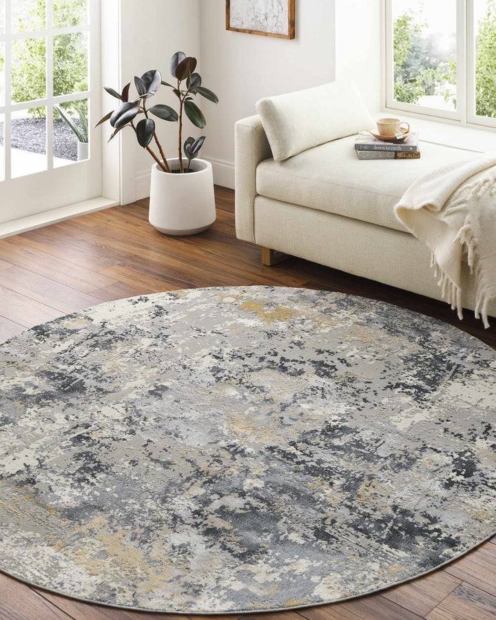 Lenzburg Modern Abstract Design Gray And Ivory Area Rug - The Rug Decor