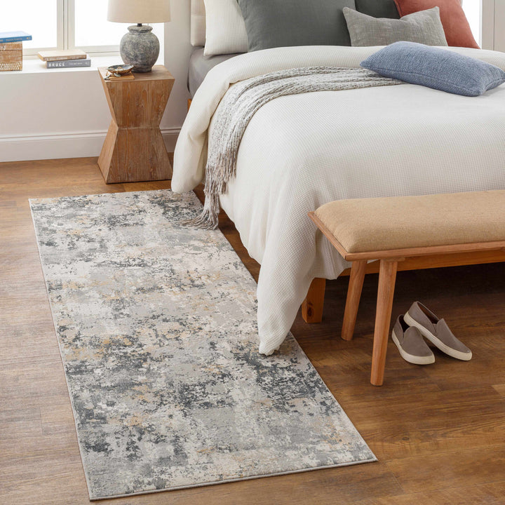 Lenzburg Modern Abstract Design Gray And Ivory Area Rug
