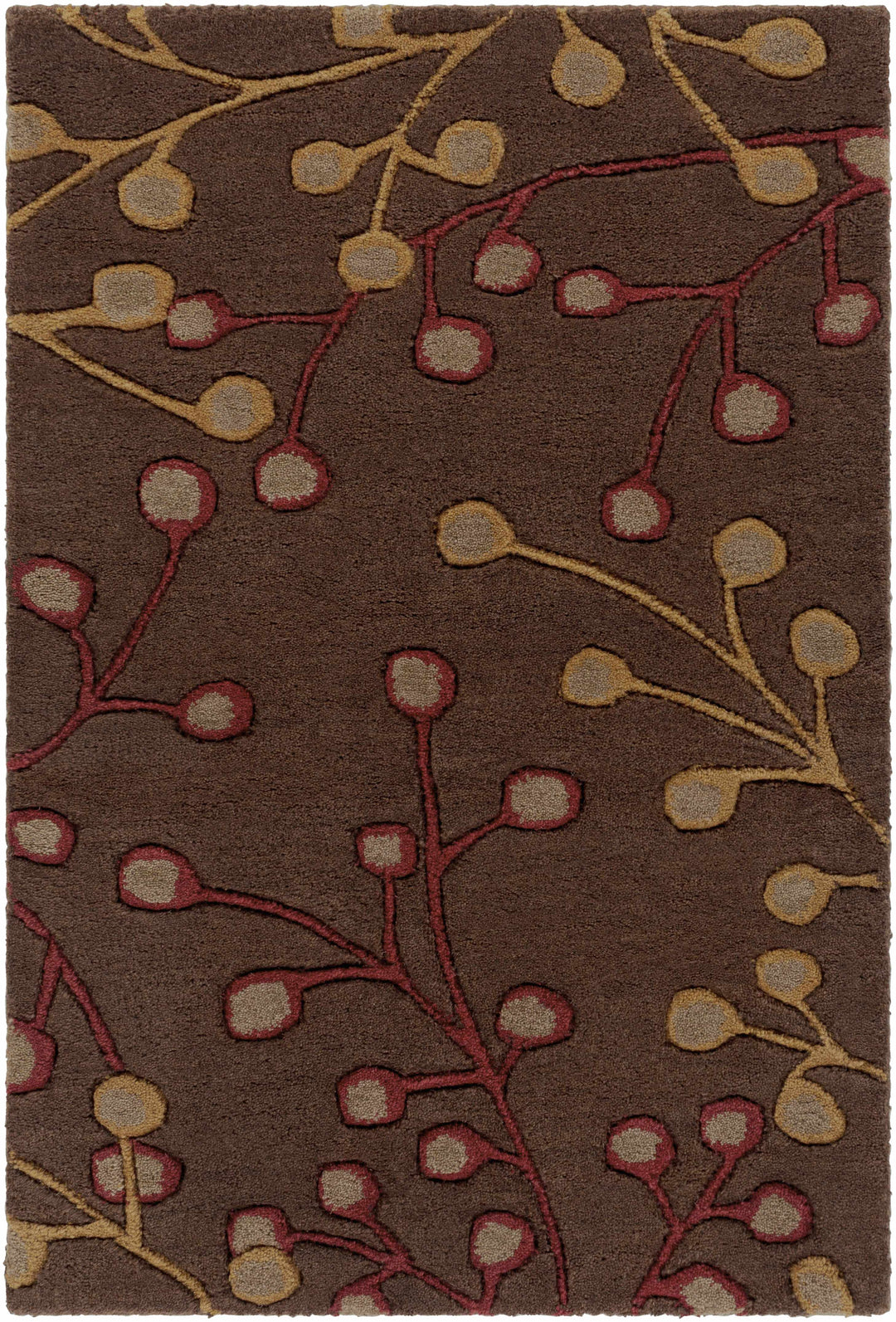 Leo-cedarville Brown Traditional Style Botanical Brown Hand Tufted Area Rug