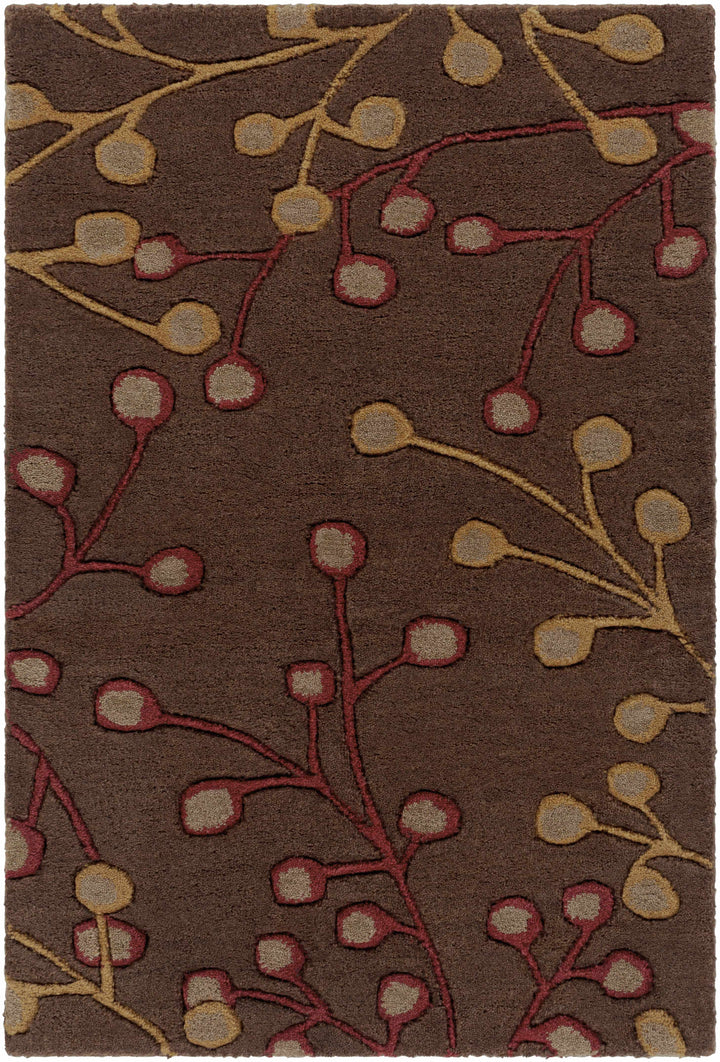 Leo-cedarville Brown Traditional Style Botanical Brown Hand Tufted Area Rug